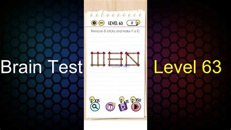 brain test lv 63|remove 6 sticks.